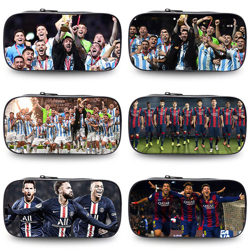 球星梅西帆布多功能笔袋多层NBA大容量大学高中生高颜值文具盒男