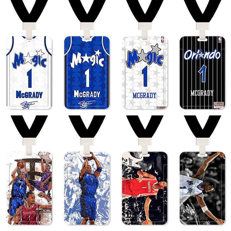 地铁卡套带挂绳挂脖滑盖式塑料硬壳学生胸卡NBA篮球球星麦迪周边