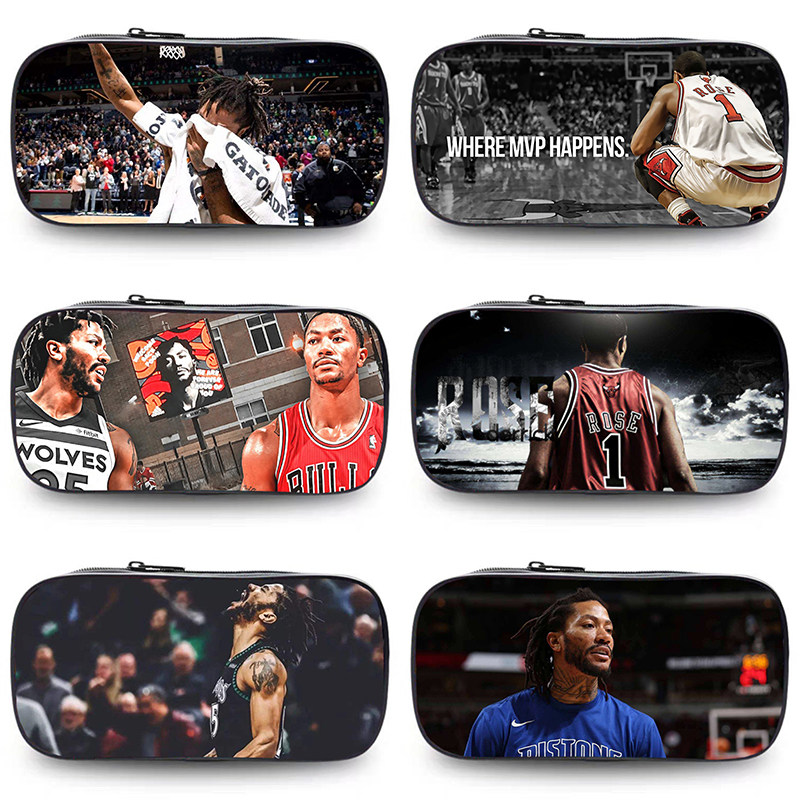 NBA尼克斯公牛队森林狼活塞风城玫瑰德里克罗斯笔袋铅笔袋文具盒