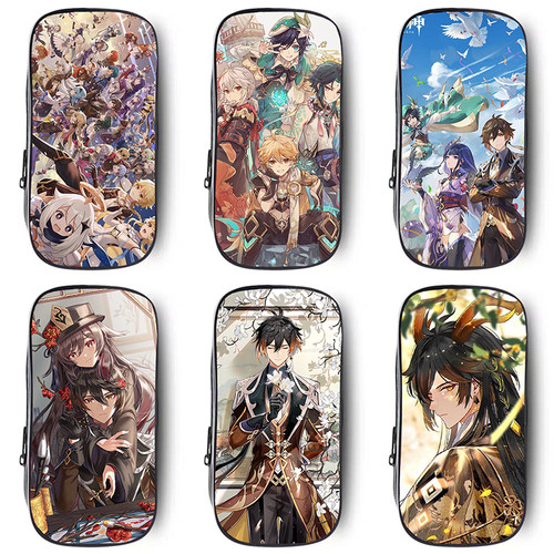 原神周边甘雨刻晴胡桃笔袋三到六年级小学生可爱大容量文具铅笔盒