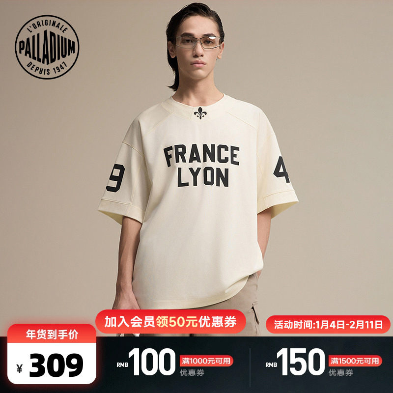 PALLADIUM帕拉丁复古运动宽松休闲印花男女款圆领短袖T恤1011296,运动服/休闲服装,运动T恤,淘宝优惠券,粉丝福利购,淘宝优惠卷