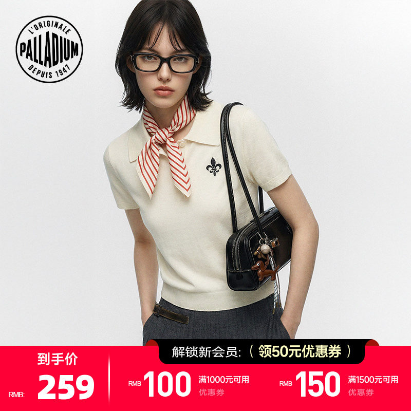 PALLADIUM帕拉丁上装刺绣鸢尾花女款短袖Polo衫1913899