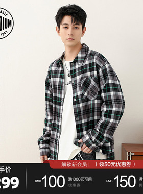 PALLADIUM帕拉丁上装复古格子设计男款长袖衬衫1012608
