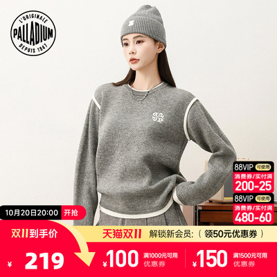 PALLADIUM帕拉丁上装小标志设计绣花女款圆领毛衫1913524