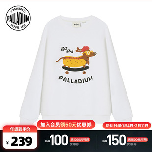 PALLADIUM帕拉丁休闲大图案女款圆领长袖套头卫衣1913820