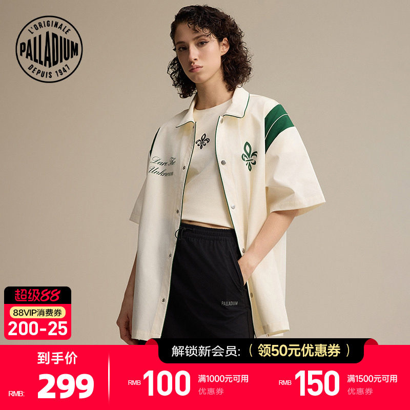 PALLADIUM帕拉丁复古运动大字图案印花男女款短袖衬衫外套1011341 - 实物图