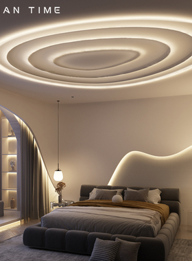 led硅胶灯带24v家用无频闪低压弧形造型侧发光可弯曲高显指线性灯