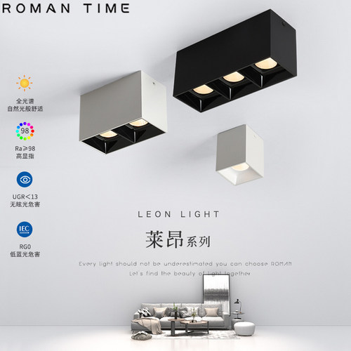 双头明装筒灯方形客厅玄关书房