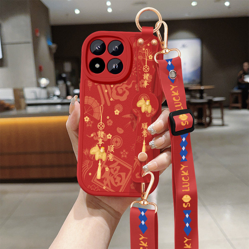 小米17Max手机壳新款xiaomi17Max小羊皮防摔全包十七好看保护套MI17红色小马带挂绳硅胶软壳女2605EPN8EC适用