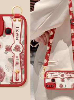 适用vivoy93手机壳y85新款女士y67红色玫瑰腕带支架挂绳y5s小羊皮防摔保护套vivioy9s硅胶软viv0丫y66后外壳