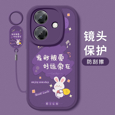 OPPOA3i手机壳a3i新款小羊皮硅胶软壳好运标签挂绳全包防摔保护套oppo高级0pp0女生a3i个性清新5g外壳适用