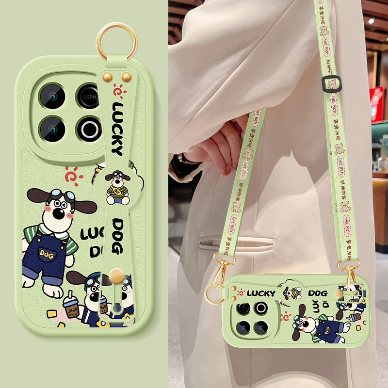 vivoy300i手机壳y300t新款格洛米小羊皮y300gt保护套背带斜跨腕带挂绳VIVO全包防摔硅胶软壳女生后外壳适用