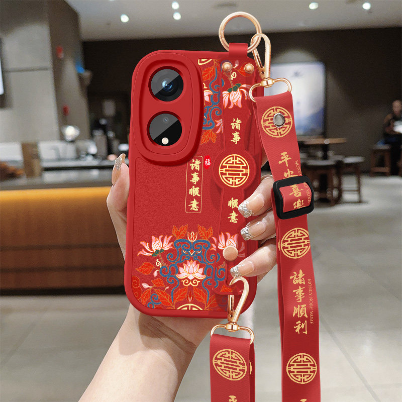 适用oppoa1手机壳A1pro女士a1s小羊皮a1x腕带支架挂绳a1i平安喜乐硅胶软壳opa1活力版5G超薄新款保护套外壳