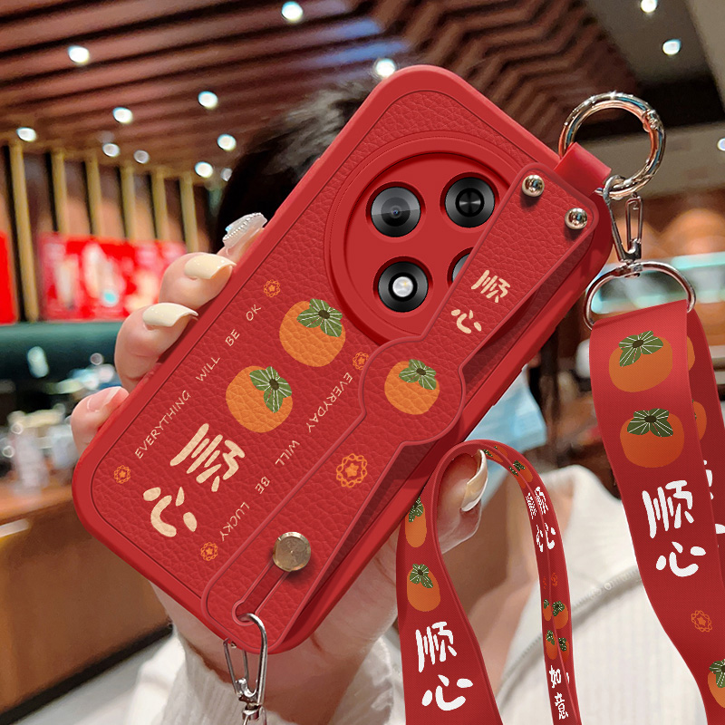 斜挎腕带★小羊皮细腻手感★天使眼镜头保护