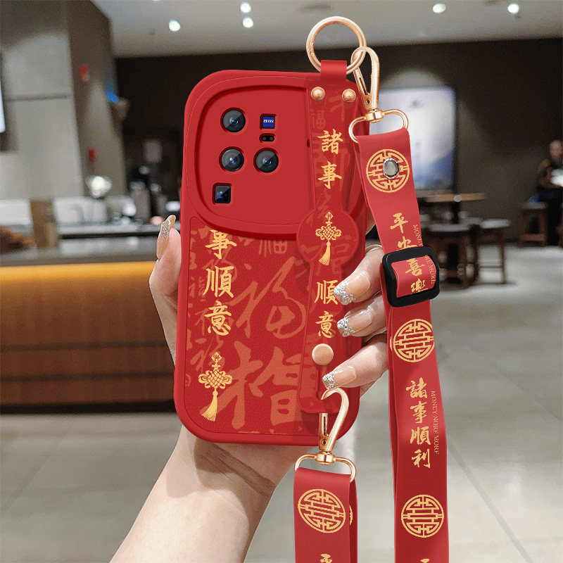 斜挎腕带★小羊皮细腻手感★天使眼镜头保护