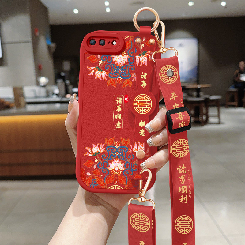适用苹果8手机壳iPhone7女士7plus平安喜乐8plus小羊皮6splus带防摔xsmax新款保护套se2/e3硅胶xs软6plus外壳