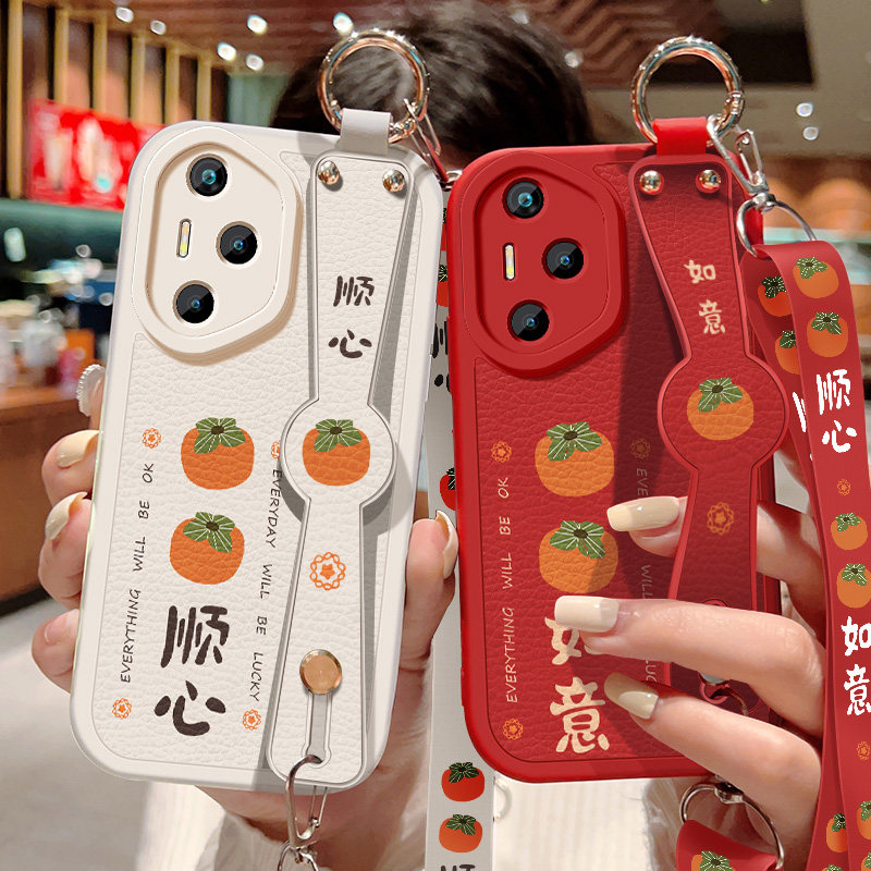 柿柿顺心适用荣耀400手机壳honor400pro新款女背斜挎腕带挂绳小羊皮防摔硅胶DNN-AN00十软外壳DNP-AN00保护套