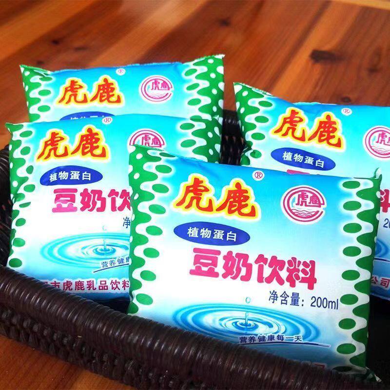 儿童营养早餐原味豆浆 东阳特产消暑饮料虎鹿豆奶牛奶200ml*12包