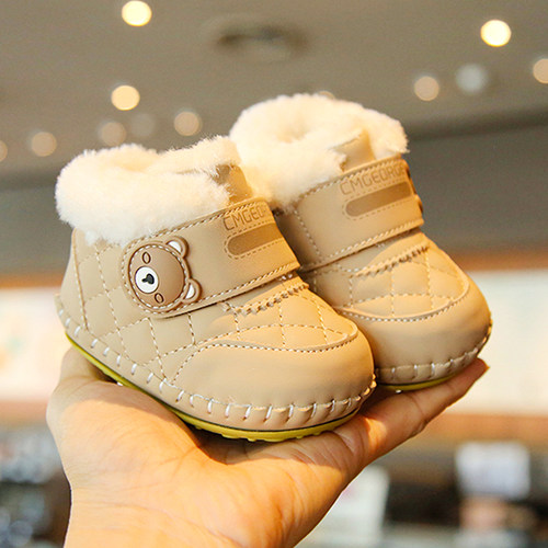 冬季加绒大棉学步鞋0-2岁男女宝宝加绒新生儿学步鞋冬季学步棉鞋9