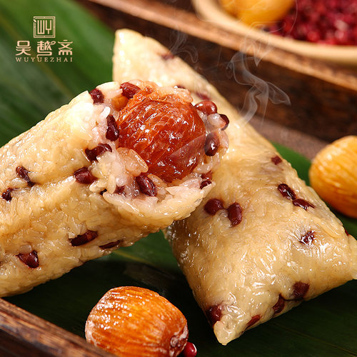吴越斋甜粽蜜枣豆沙粽子血糯米