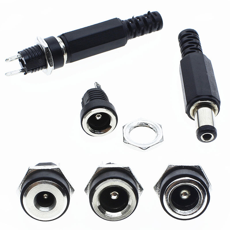 DC电源插头插座DC3.5*1.3MM/5.5*2.1MM/2.5MM电源公母对插连接器