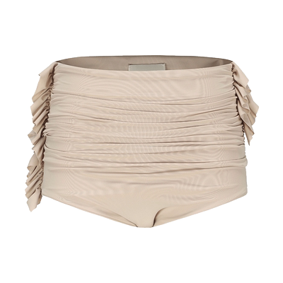 不规则拼接弹力修身迷你超短裤