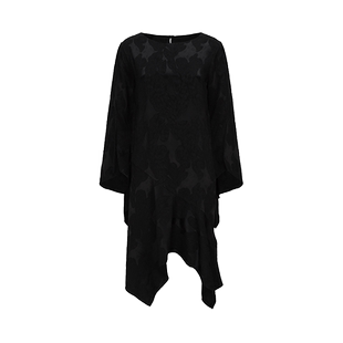 AtelierMissLu【港岛夜色】2024春夏新中式不规则下摆拼接连衣裙