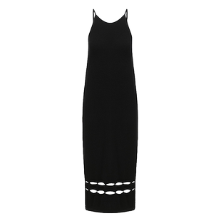 AtelierMissLu【夜下捕梦】下摆镂空设计羊绒吊带连衣裙