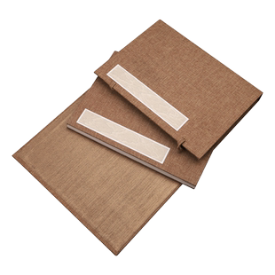 宝云轩12折24页宣纸粗麻布封面全包函套册页本书法生宣国画云母熟宣工笔空白毛笔作品专用纸折页创作精装空白