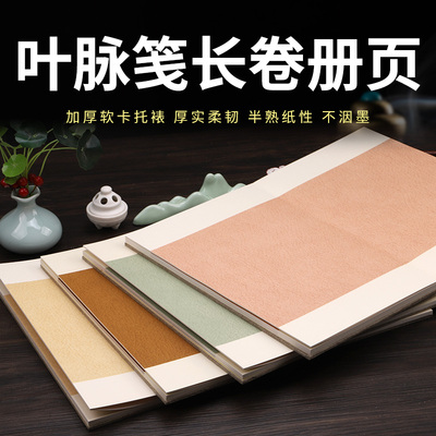 宝云轩 宣纸册页本6折12页书法国画国展叶脉纹长卷蜡染笺小楷心经