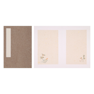 宝云轩劭农花笺册页双层加厚蜡染空白洒金半生熟宣纸小楷毛笔书法创作国展国画花鸟山水册页精装复古纸折页本