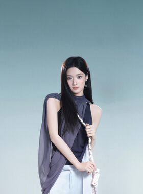 2026新款亲子装母女装紫色渐变色无袖上衣+白色阔腿裤