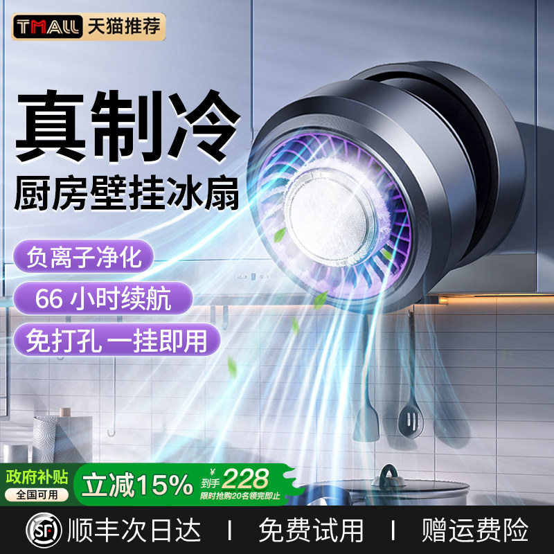 厨房电风扇壁挂式2026新款壁扇挂壁式厕所卫生间专用挂墙静音家用