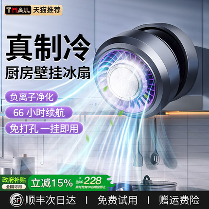 厨房电风扇壁挂式2026新款壁扇挂壁式厕所卫生间专用挂墙静音家用