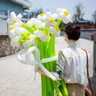 网红小雏菊长条气球花束DIY材料包生日装饰户外野餐清新拍照道具