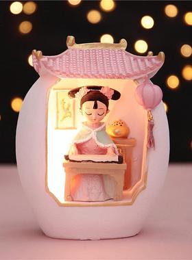 创意风少女心礼品古风宫廷风满庭芳小夜灯格格系列氛家居摆件台灯