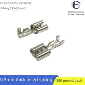 6.3弹簧端子座插件快速冷压铜鼻线耳插入线连接器连接器