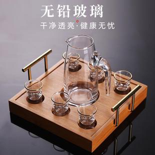 家用轻奢杯架白酒杯水晶杯分酒器白酒子弹杯2两酒杯子 小酒杯白酒