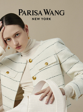 Parisa Wang羊毛短外套粗花呢夹克小香风通勤轻奢质感 纽约系列