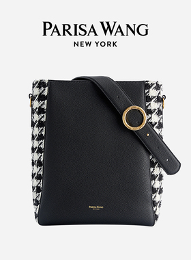 Parisa Wang女包Carrie凯莉托特包水桶包千鸟格通勤轻奢中号