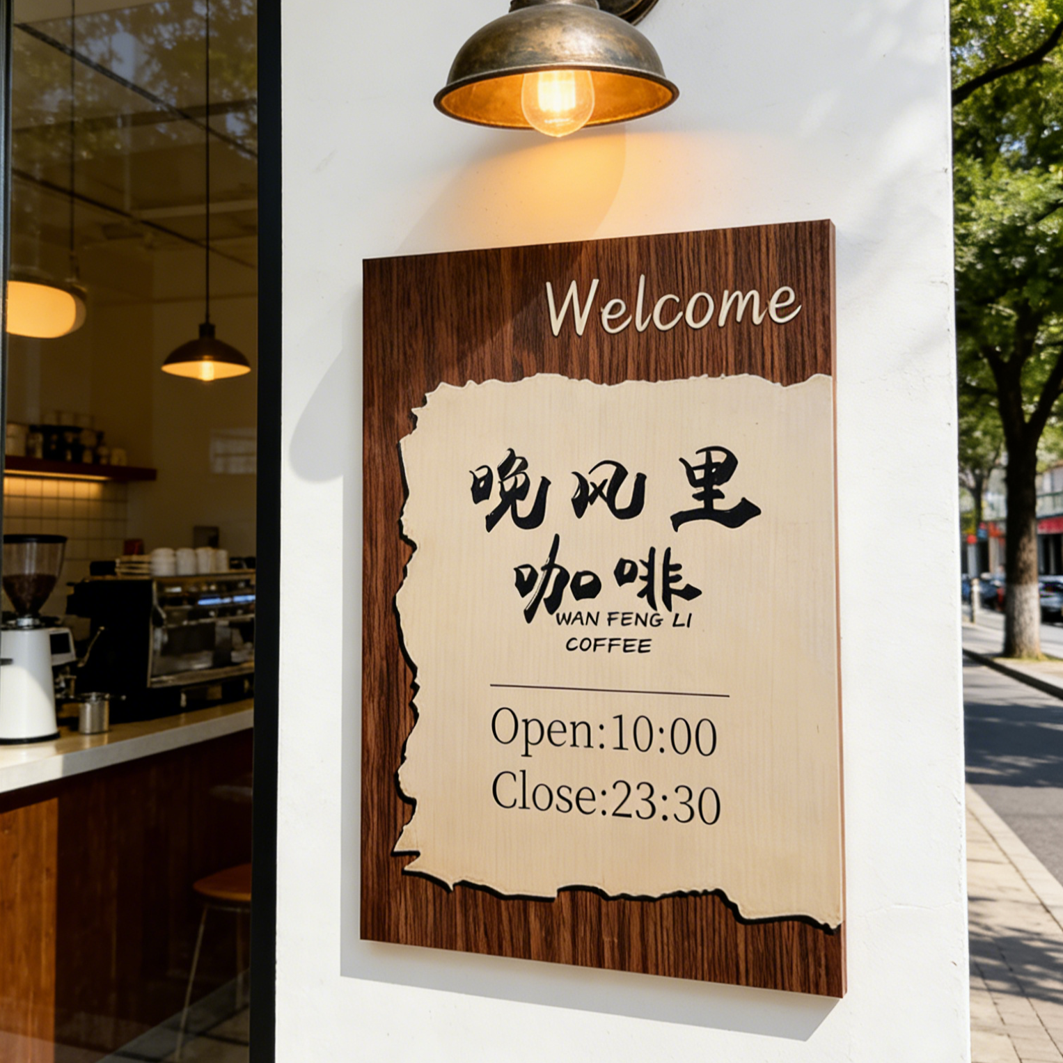 工作室logo门牌定制咖啡店铺店门口广告牌招牌营业时间二维码挂牌,商业/办公家具,广告牌/标识牌,淘宝优惠券,粉丝福利购,淘宝优惠卷