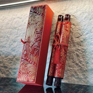 空白自己写婚书手写宣纸软卡A4手工卡纸硬卡中国风花团锦簇瀛海