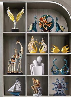酒柜装饰品摆件办公室创意家居饰品客厅电视柜现代轻奢摆设工艺品
