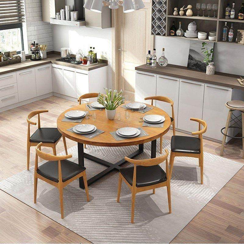北欧实木餐桌圆形家用简约商用多人火锅饭店餐厅酒店大圆桌椅组合,住宅家具,实木餐桌,淘宝优惠券,粉丝福利购,淘宝优惠卷