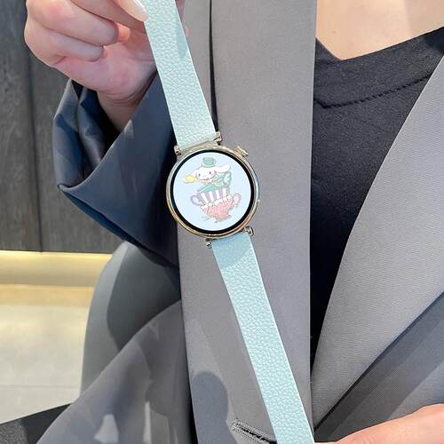 适用华为gt4/gt3表带款荔枝纹硅胶磁吸手表watch4pro手表带watch4pro手表带watchgt2夏季女款41mm男女替换带