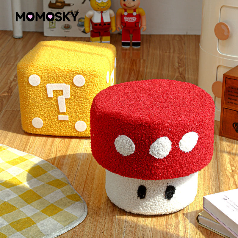 可爱毛绒蘑菇凳小凳子换鞋凳化妆凳家用沙发矮凳客厅儿童懒人坐墩,住宅家具,矮凳,淘宝优惠券,粉丝福利购,淘宝优惠卷