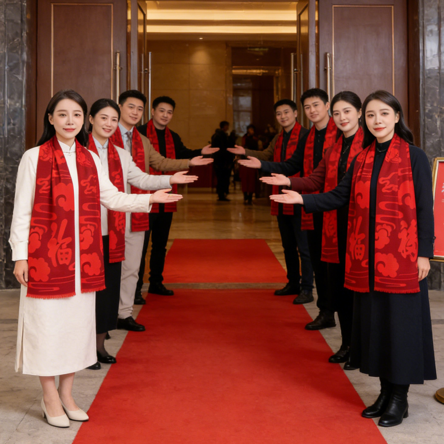 2026马年福字色围巾年会定制优选图片