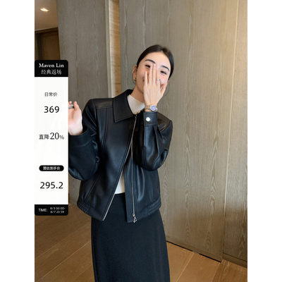 MavenLi黑色pu皮衣外套