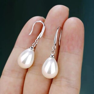 耳钩短款 款 百搭简约轻奢潮 秋经典 S925纯银水滴珍珠网红耳环女时尚