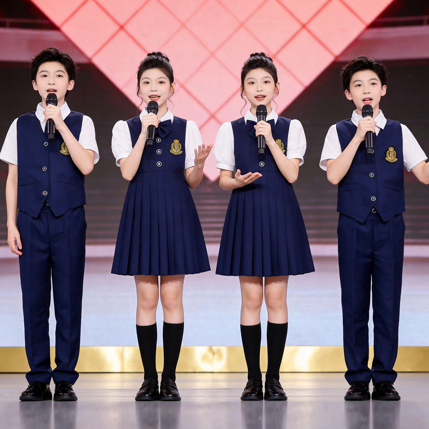 儿童大合唱演出服中小学生运动会英伦表演班服诗歌朗诵校服毕业照